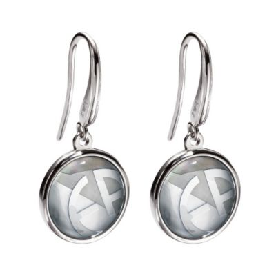 Emproio Armani mother or pearl logo disc drop earrings - Product number 9101845