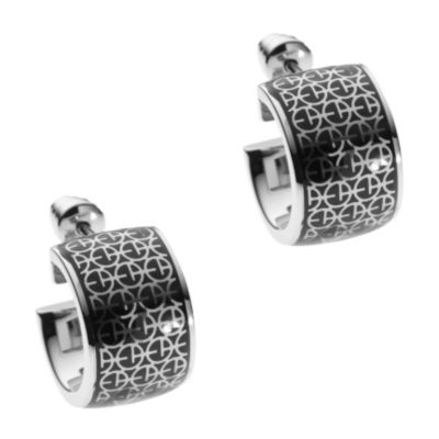 Armani stainless steel black logo earrings - Product number 9101888