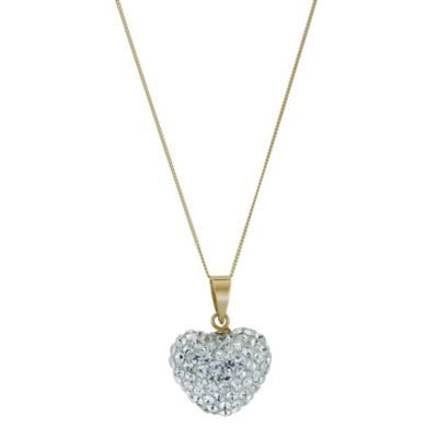 Eternal Crystal 9ct Yellow Gold Heart Necklace
