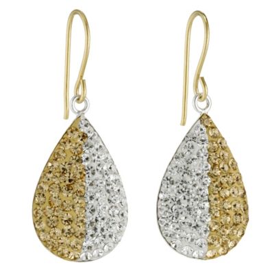 Eternal Crystal Sterling Silver & 9ct Yellow Gold Earrings - Product number 9103473