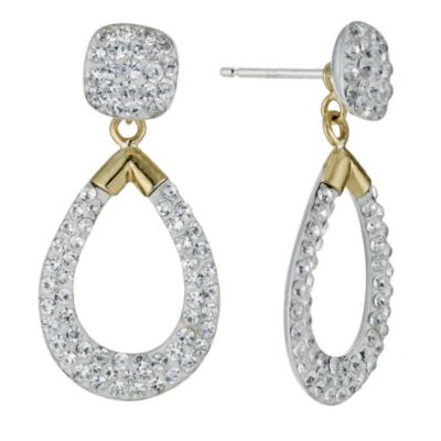 Eternal Crystal Sterling Silver and 9ct Yellow Gold Earrings