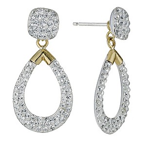 Eternal Crystal Sterling Silver and 9ct Yellow Gold Earrings