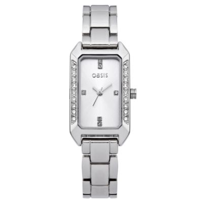 Oasis Ladies' Silver Stone Set Bracelet Watch - Product number 9110771