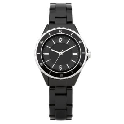 Oasis Ladies' Midi Sports Black & Silver Strap Watch - Product number 9110801