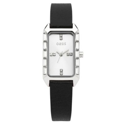 Oasis Stone Set Black Strap Watch - Product number 9110836