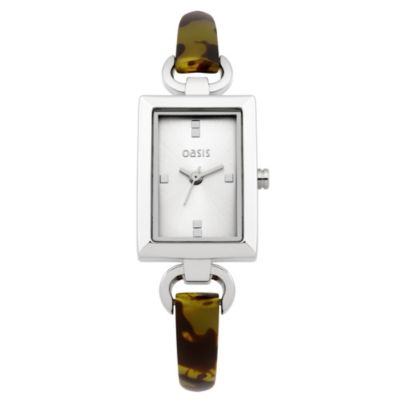 Oasis Ladies' Tortoise Shell Half Bangle Watch - Product number 9110933