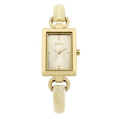 Oasis Ladies' Cream Plastic Half Bangle Watch - Product number 9110984
