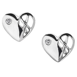 Sterling Silver and Diamond Heart