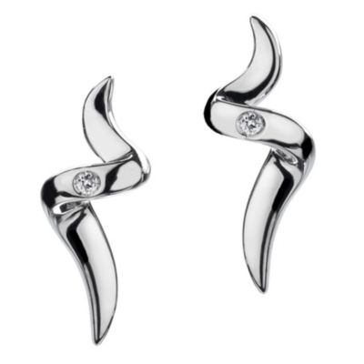 Hot Diamonds Sterling Silver Spiral Diamond Earrings
