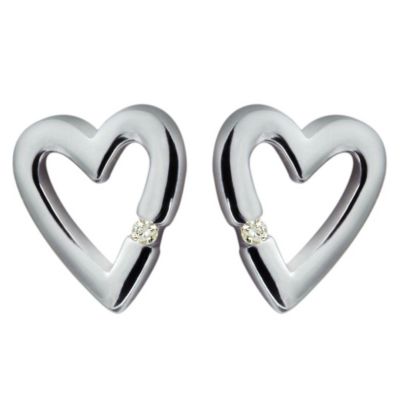 Hot Diamonds Sterling Silver Heart Stud Earrings