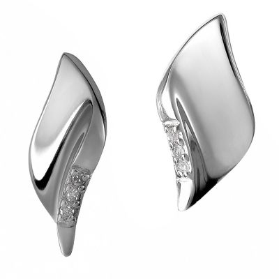 Hot Diamonds Sterling Silver Leaf Earrings