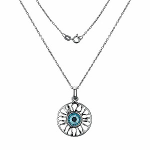 Hot Diamonds Silver Diamond & Aqua Sundial Pendant