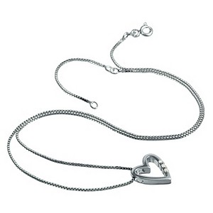 silver open heart pendant
