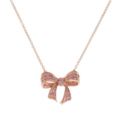 Ted Baker rose gold-plated pink pave set bow necklace - Product number 9115145