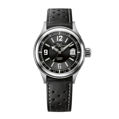 Ball men's black leather strap automatic watch - Product number 9116850