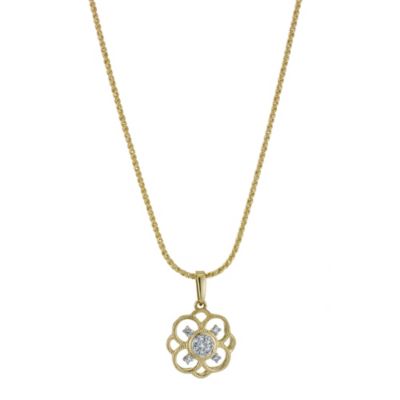 Sattva 18ct Yellow Gold Diamond Flower Pendant - Product number 9117482