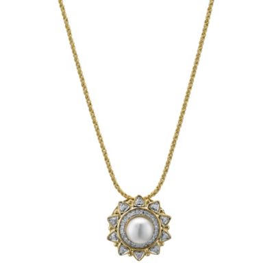Sattva 18ct Yellow Gold Pearl & Diamond Pendant - Product number 9117520