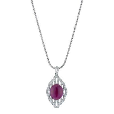 Sattva 18ct White Gold 1/3 Carat Diamond & Ruby Pendant - Product number 9117865