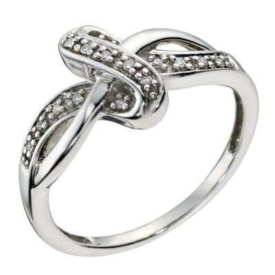 Silver & Diamond Twist Ring - Product number 9122885