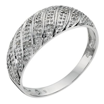 Silver Diamond Wave Ring - Product number 9123148