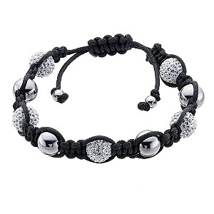 Eternal Men's Stainless Steel Clear Crystal Bracelet