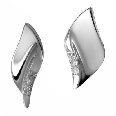 Hot Diamonds sterling silver twist leaf earrings - Product number 9125906