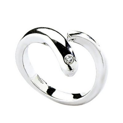 Hot Diamonds silver overlap twist ring Size L