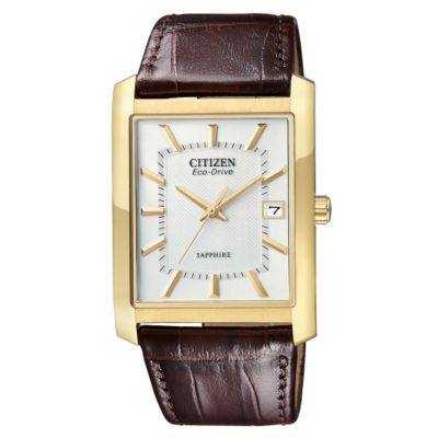 Citizen Men's Eco Drive Brown Leather Strap Watch - Product number 9126589
