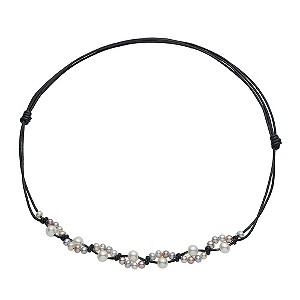 Freshwater Pearl Black Cord Necklace