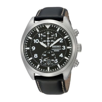 Seiko Men's Black Strap Watch - Product number 9128050