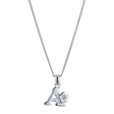 Little Princess Childrens Sterling Silver Initial A Pendant