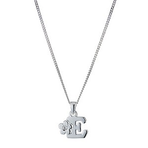 Childrens Sterling Silver Initial E Pendant