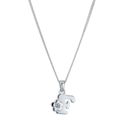 Little Princess Childrens Sterling Silver Initial F Pendant