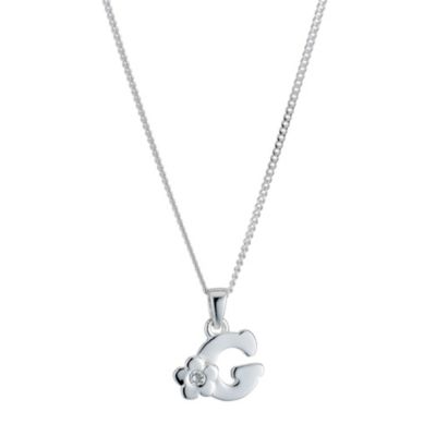 Childrens Sterling Silver Initial G Pendant