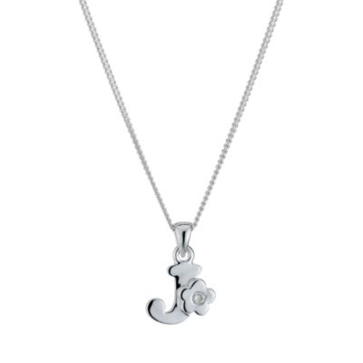 Childrens Sterling Silver Initial J Pendant