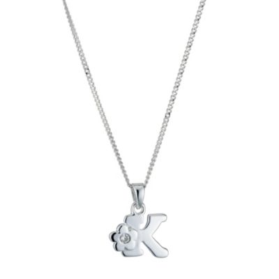 Childrens Sterling Silver Initial K Pendant