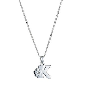 Little Princess Childrens Sterling Silver Initial K Pendant