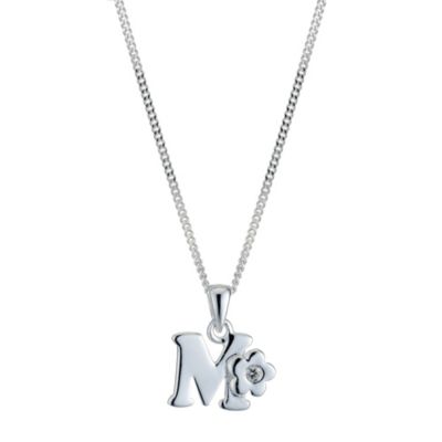 Little Princess Childrens Sterling Silver Initial M Pendant