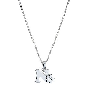 Childrens Sterling Silver Initial N Pendant