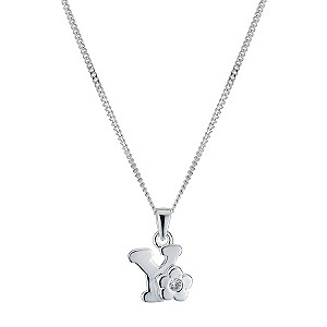 Children's Sterling Silver Initial Y Pendant