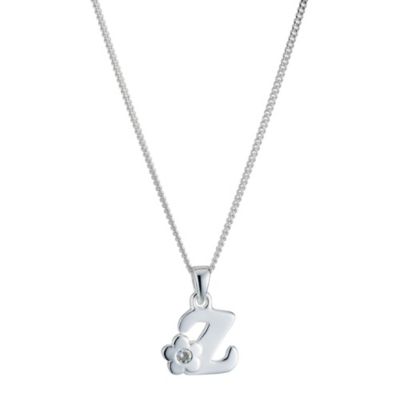 Little Princess Childrens Sterling Silver Initial Z Pendant