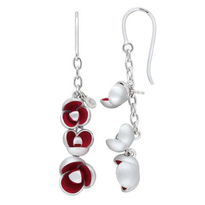 Cacharel sterling silver enamel poppy drop earrings - Product number 9128727