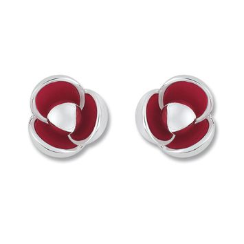 Cacharel sterling silver enamel poppy earrings - Product number 9128735