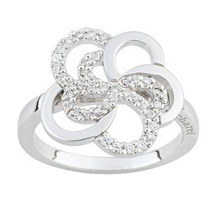 Cacharel sterling silver cubic zirconia flower ring S