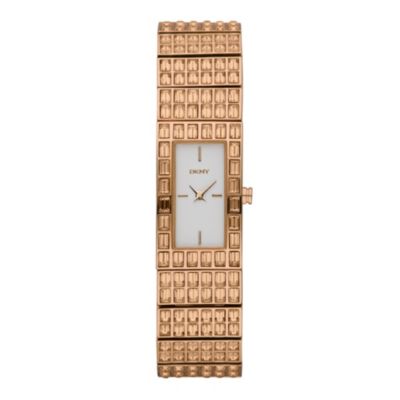 DKNY ladies' stone set rose gold plated bracelet watch - Product number 9150129