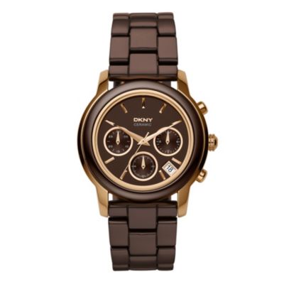 DKNY brown ceramic bracelet chronograph watch - Product number 9150285