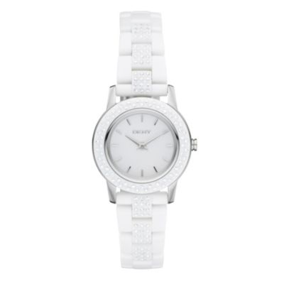 DKNY ladies' white plastic bracelet watch - Product number 9150331
