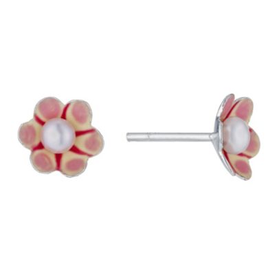 Childrens Sterling Silver and Enamel Flower