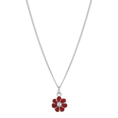 Little Princess Childrens Sterling Silver Enamel Flower