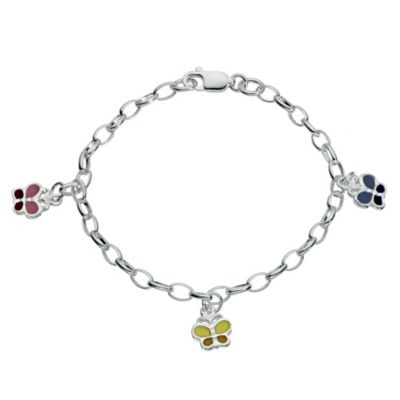 H Samuel Childrens Sterling Silver Enamel Butterfly